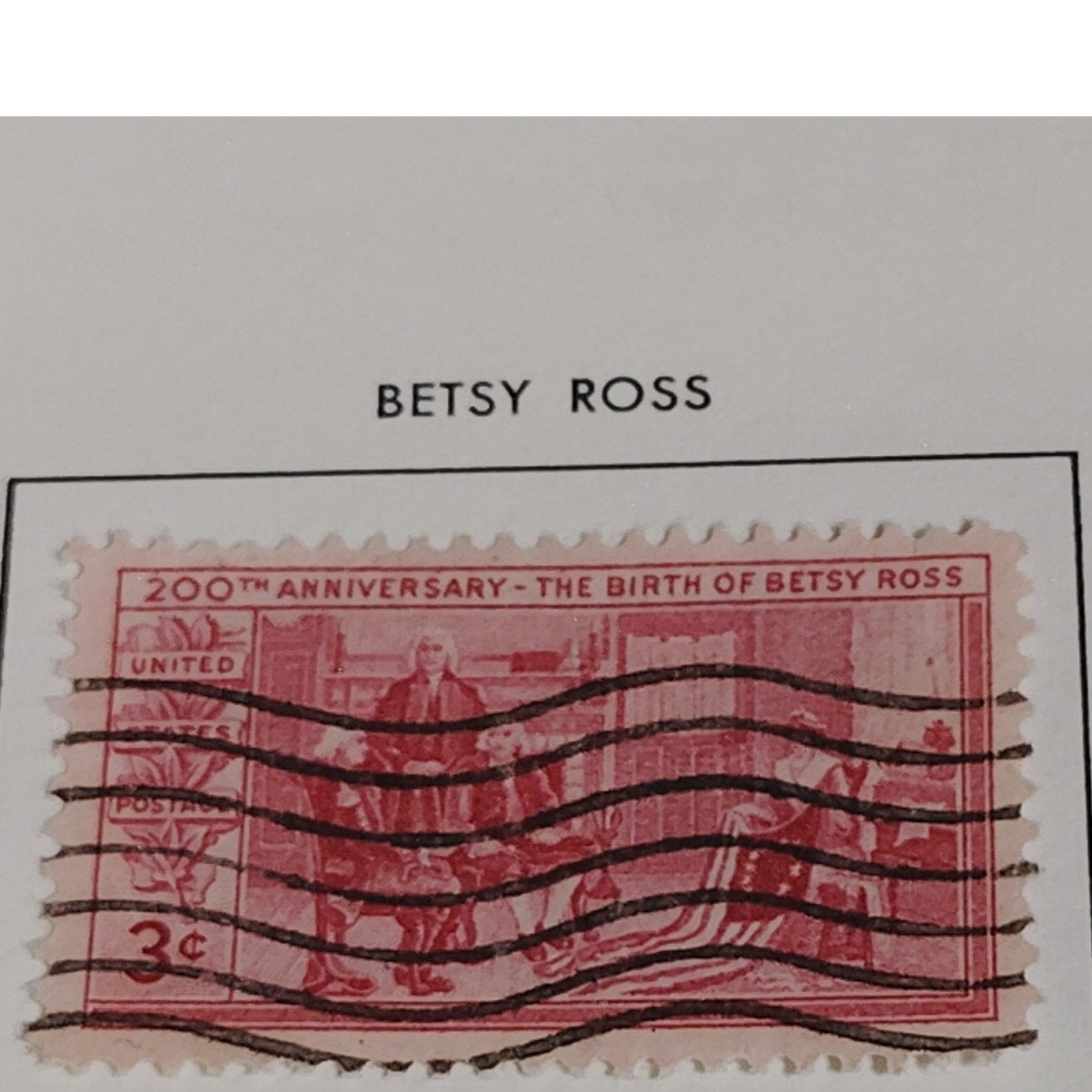 1952 3¢ Betsy Ross Bicentennial Stamp – Scott 1004 – First U.S. Flag Tribute