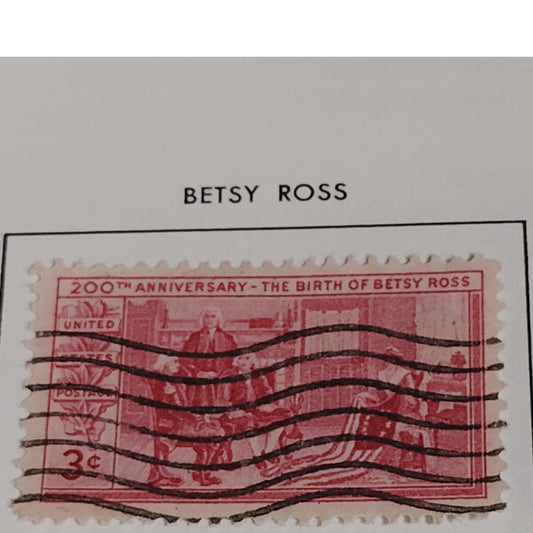 1952 3¢ Betsy Ross Bicentennial Stamp – Scott 1004 – First U.S. Flag Tribute