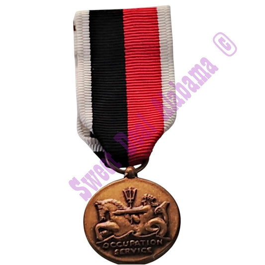 Navy Occupation Service Mini Medal (3/4"D) Ribbon (3/4"W) Overall 2-1/4"H