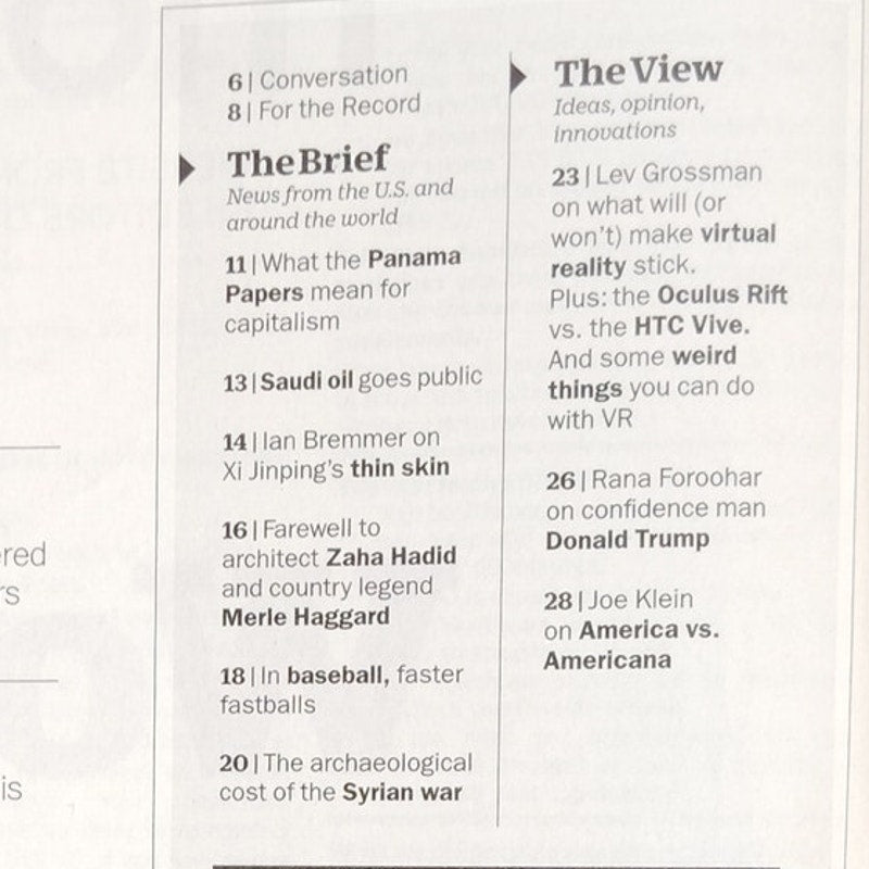 Time Magazine April 18 2016 Vol 187 No 14 Ted Cruz Cover Back Issue