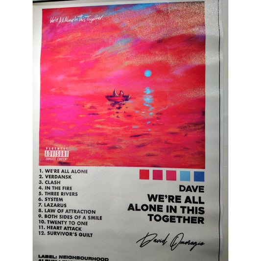 Dave We’re All Alone in This Together Poster – UK Rap Album Cover Canvas Print 12x18" (Unframed)
