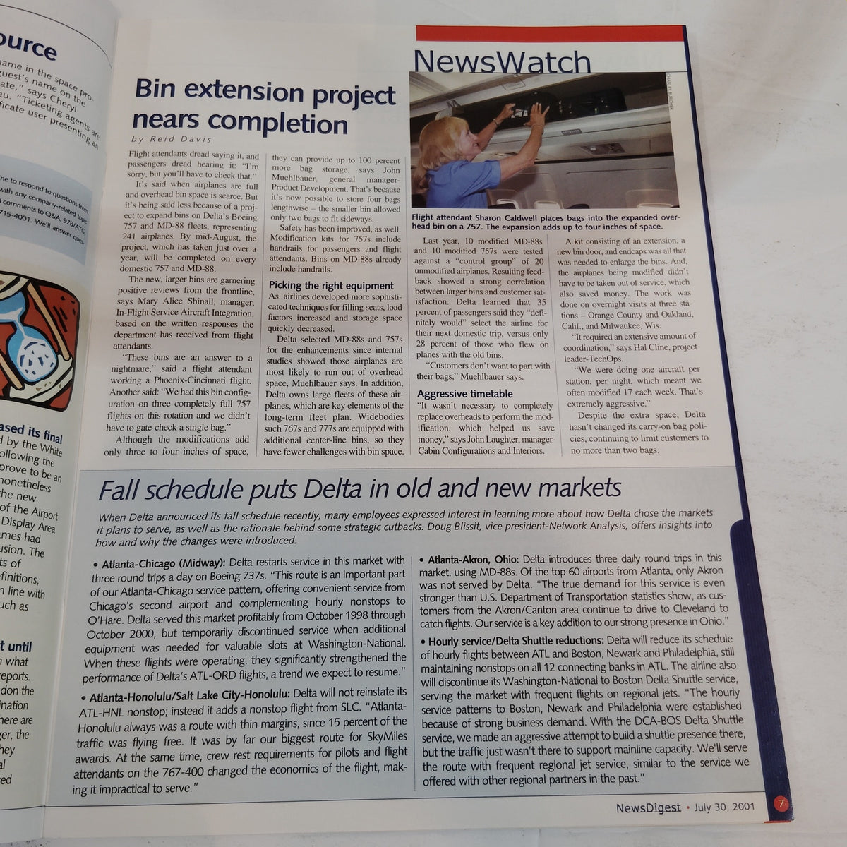 Delta News Digest Magazine - July 30, 2001 - Emergency! Technology Edition