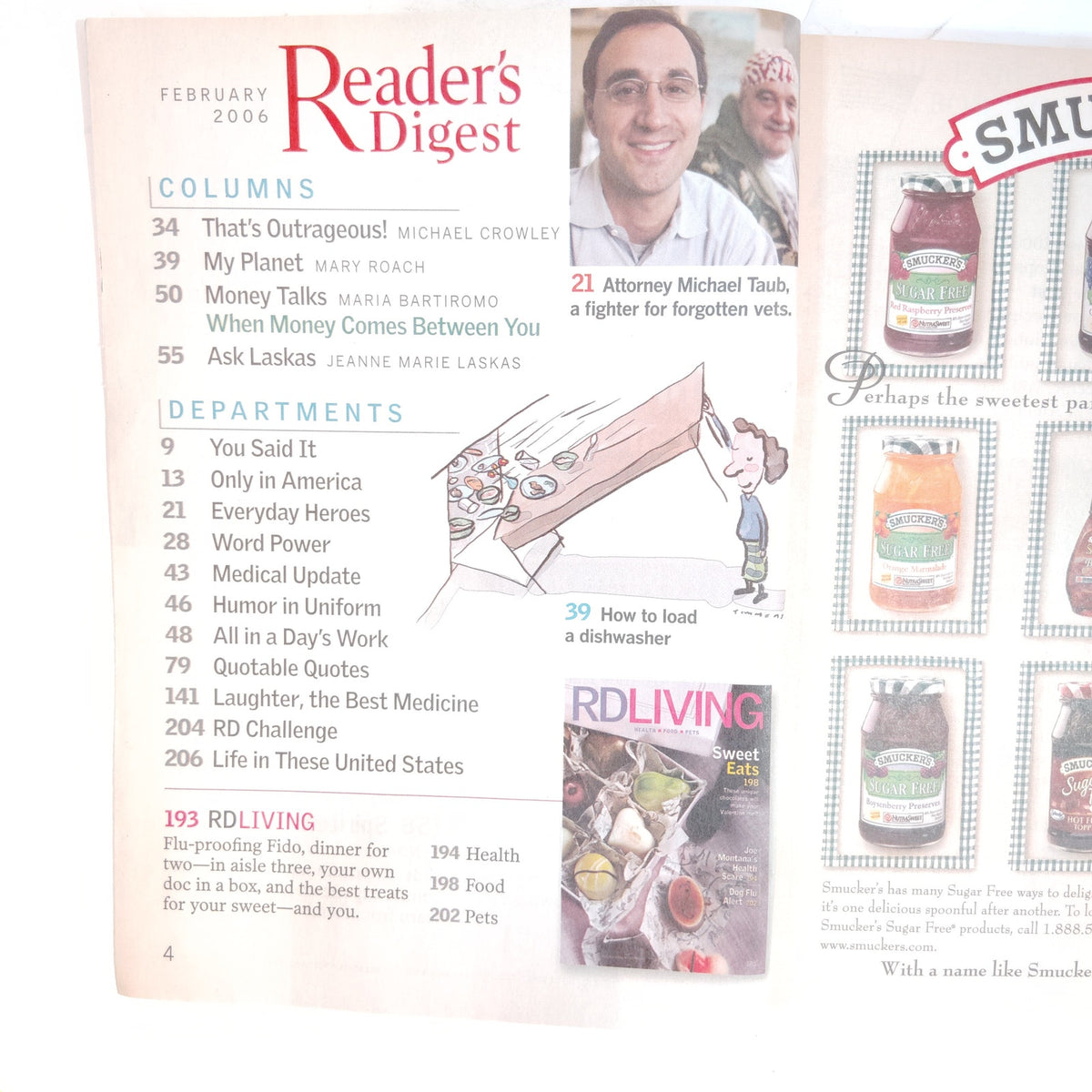 Reader's Digest February 2006 Magazine - Geena Davis Cover, C.F. Payne Art