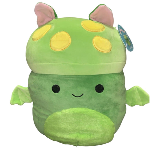 Squishmallows Earling Plush Neon Green Mushroom Bat 14" Large, Official Jazwares