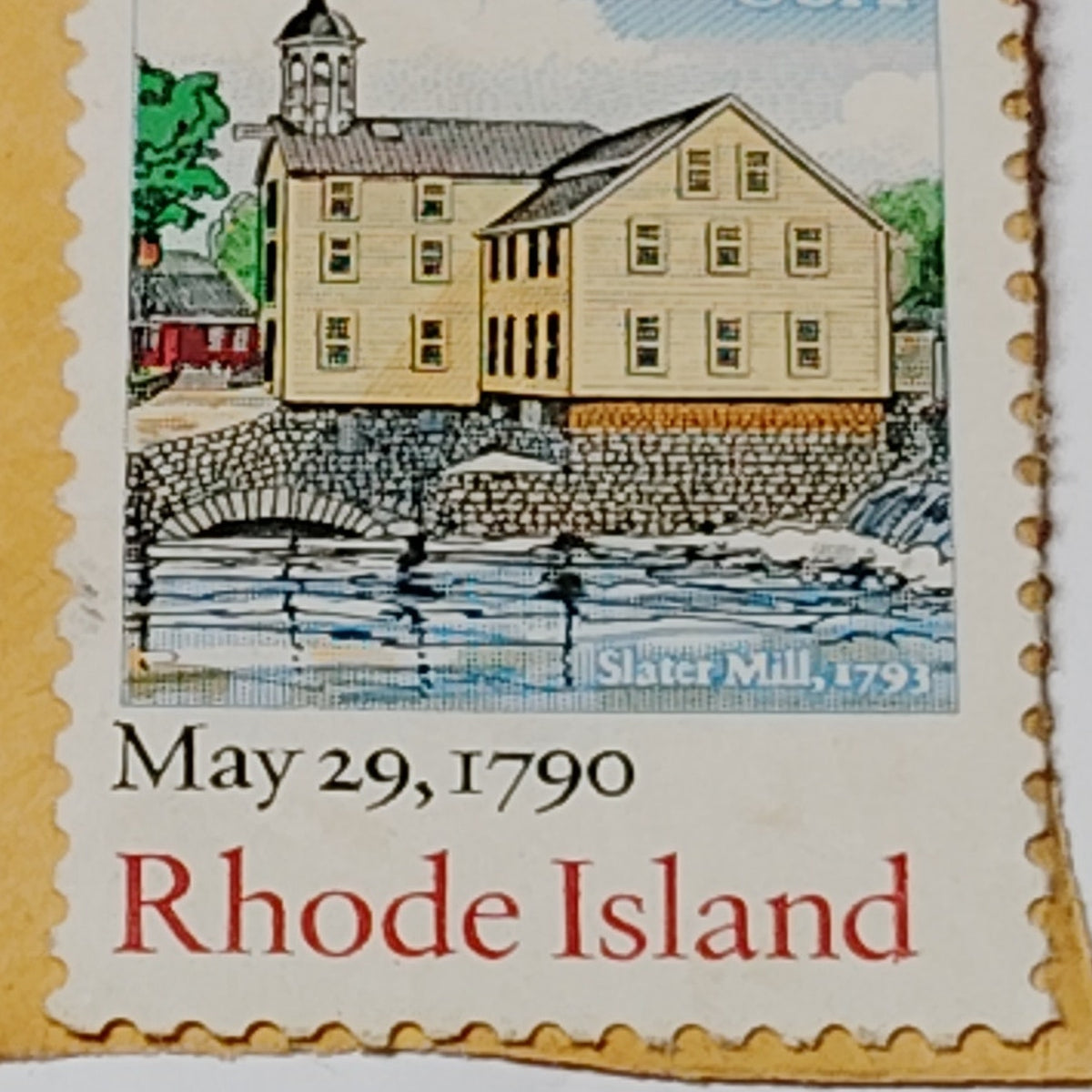 1990 Rhode Island Slater Mill 25 Cent US Postage Stamp - Scott #2348