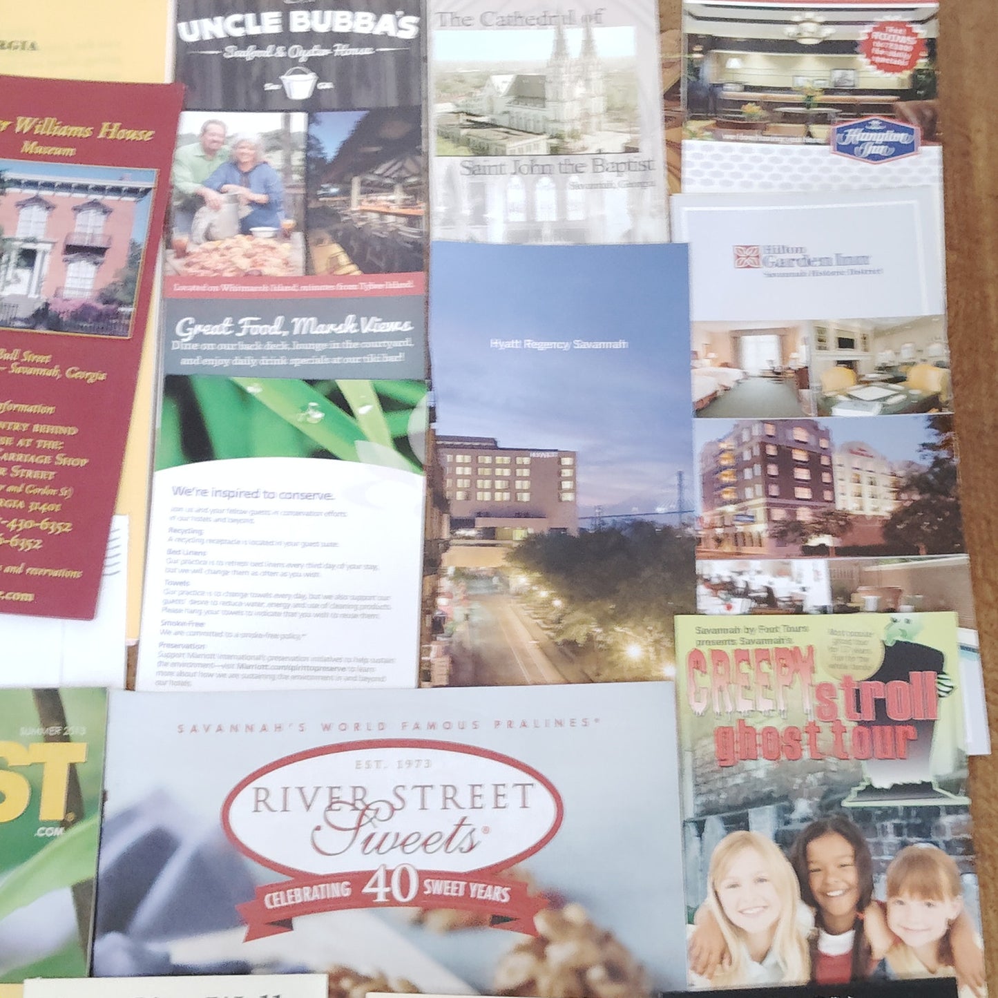 Savannah GA Travel Ephemera Lot - 2013 Collection of Paper & Cardstock Souvenirs