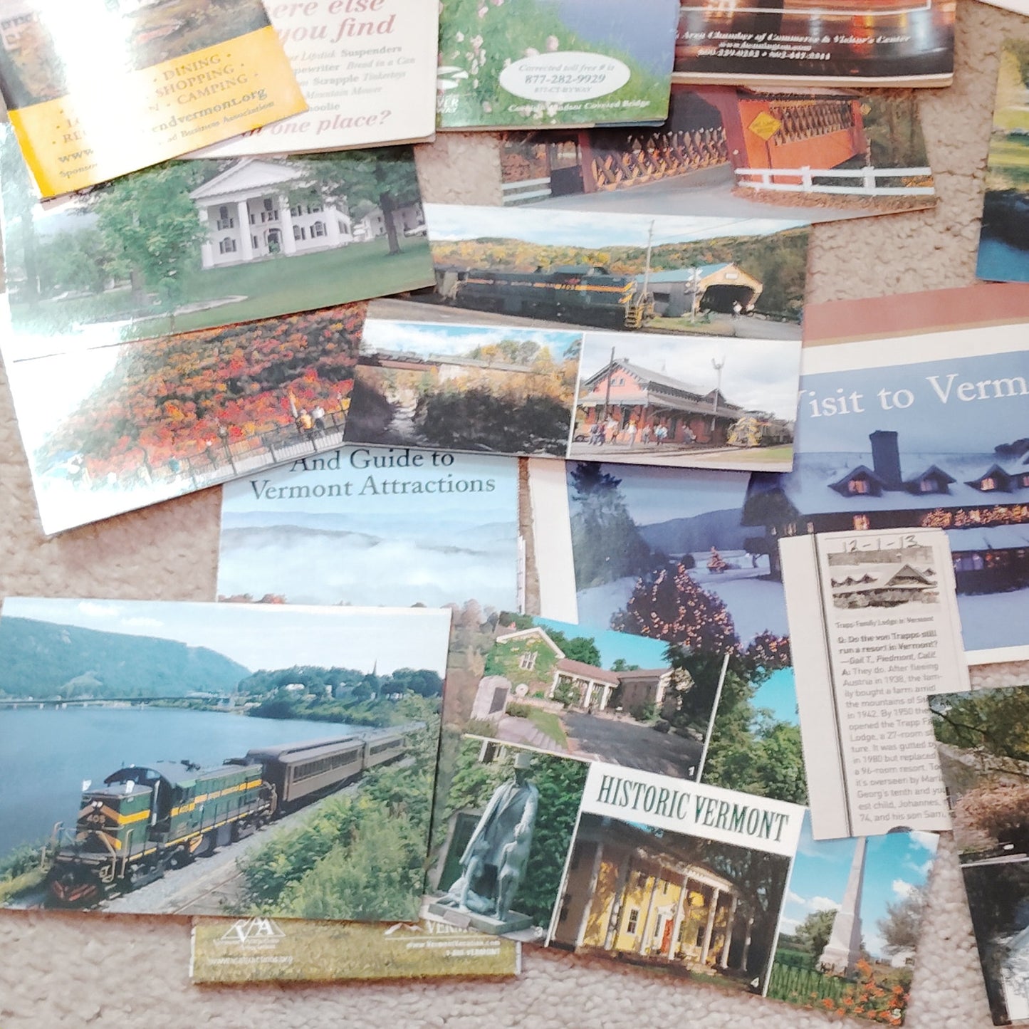 Vintage Vermont Travel Ephemera Lot 2010 Bennington Covered Bridges 1 Lb