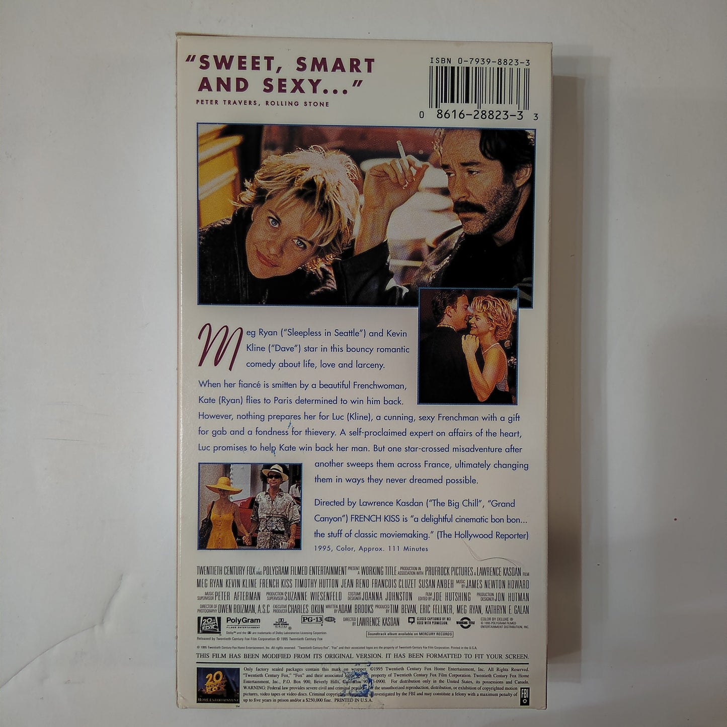 French Kiss VHS 1995 Meg Ryan Kevin Kline Romantic Comedy Lawrence Kasdan Fox