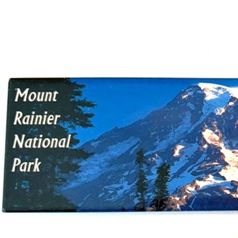 Mount Rainier National Park Panoramic Metal Acrylic Fridge Magnet 5x1.5