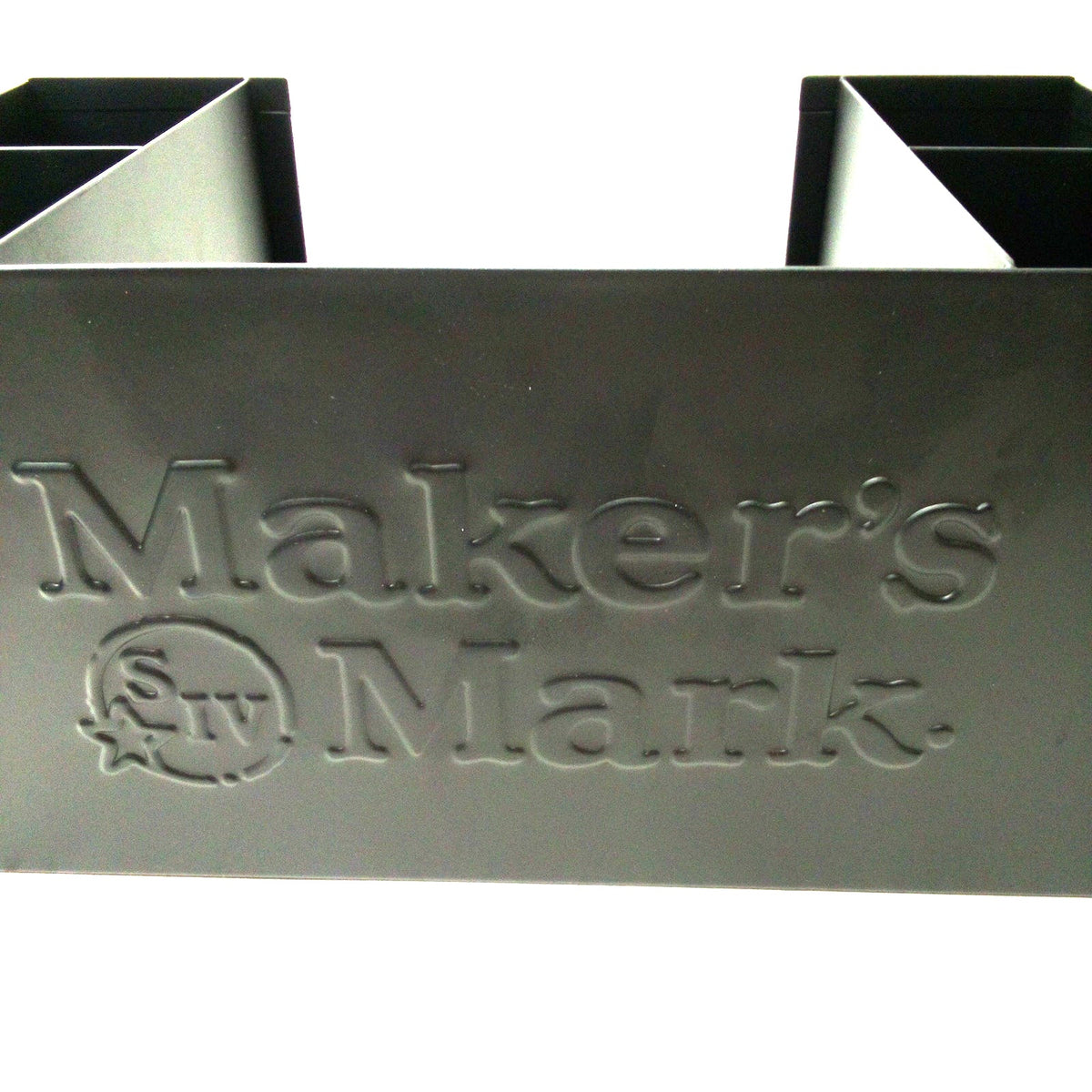 Maker's Mark Metal Black Bar Caddy Organizer Embossed Logo Napkin/Stirrer Holder