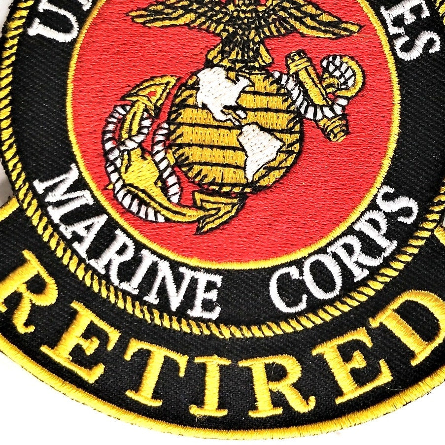 USMC Retired Embroidered Patch Eagle Globe Anchor Full Color 3‑1/2" Sew‑On