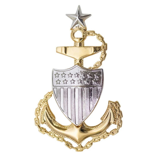 Coast Guard Cap Device – E8 Senior Chief Petty Officer (SCPO) – Regulation Size – 1-1/4" x 2-1/8"