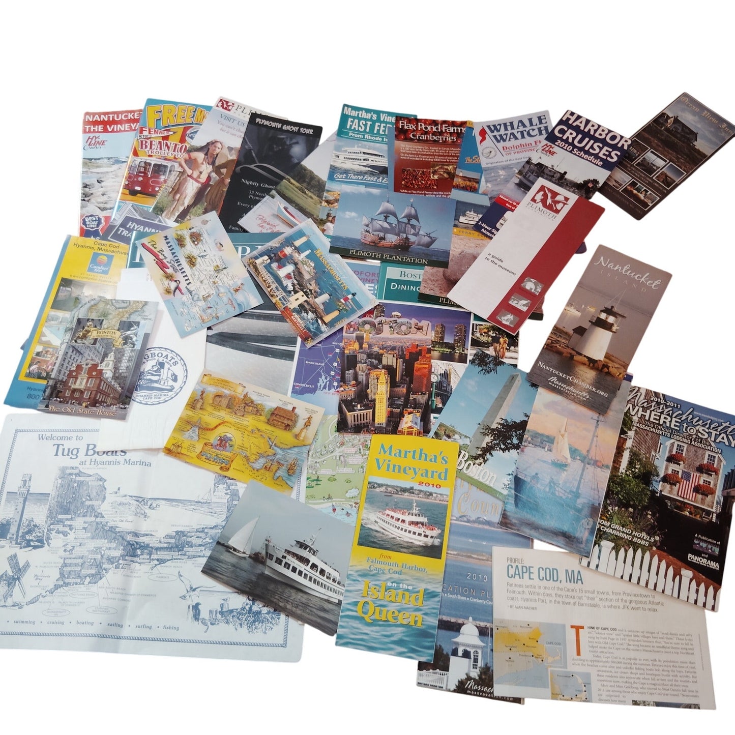 Vintage Massachusetts Travel Ephemera Lot 2010 Cape Cod Martha’s Vineyard 2.5 Lb
