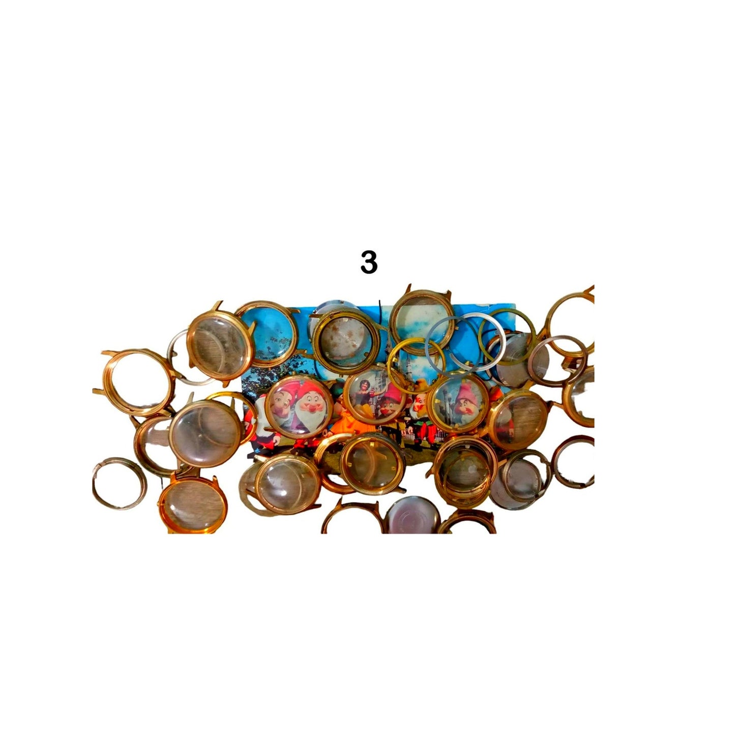 Steampunk Craft Supplies, Watch Cases, Bezels, Crystals, Backs - 8 oz Bag #4