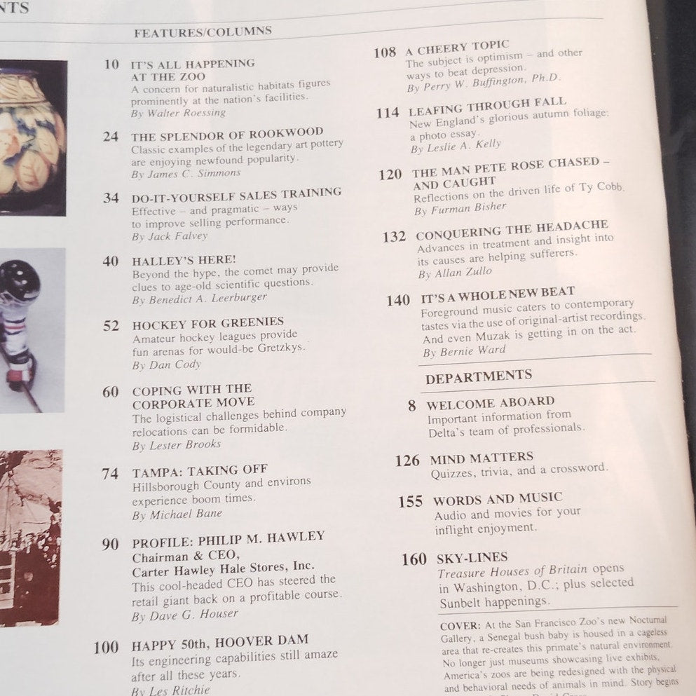 Delta Sky In-Flight Magazine November 1985: Halley's Comet, Hoover Dam, Ty Cobb