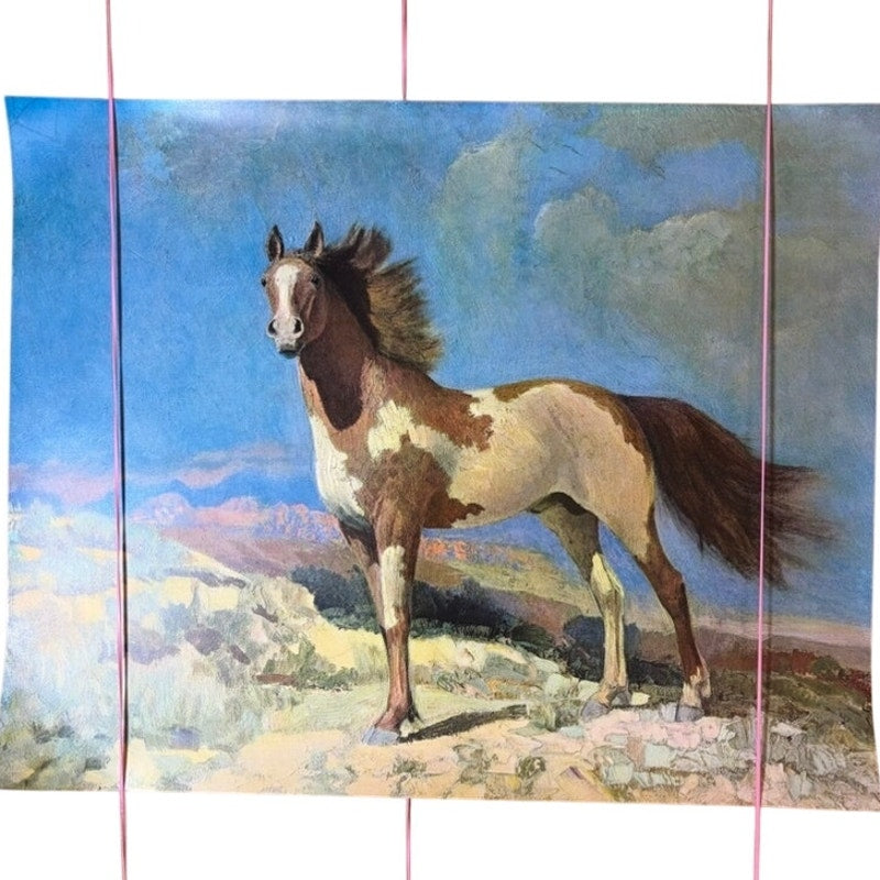VTG 70s “Freedom” Horse Litho Print Robert Amick & Ole Larsen Western Art 20x16