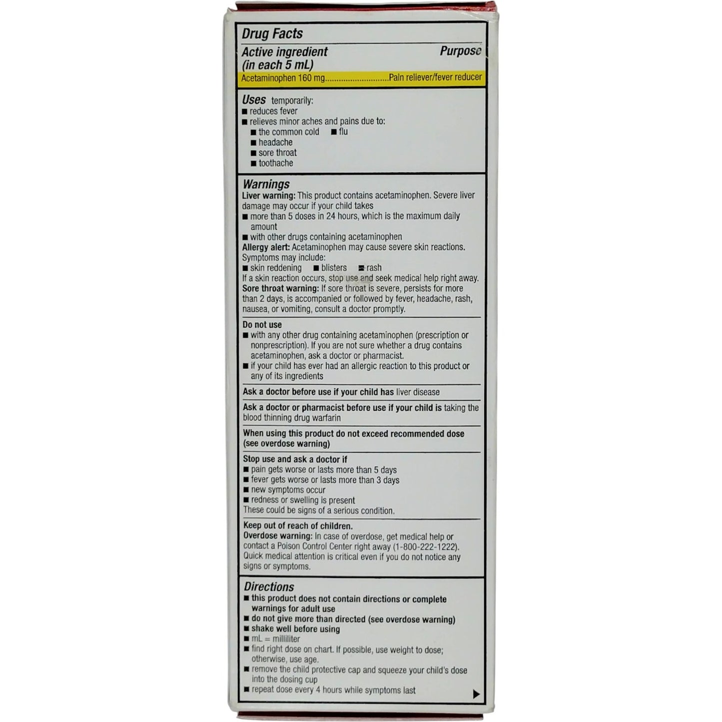 DG Health Children’s Pain Relief – Cherry Liquid – 8 fl oz – Exp. 06/2026