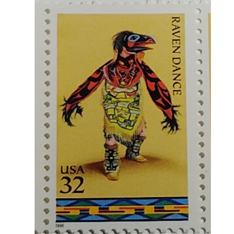 Block of 5 – 1996 USA American Indian Dances Comm. Strip MNH – Scott 3072–3076