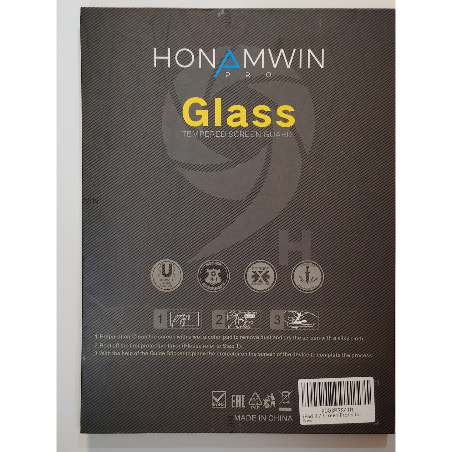HONAMWIN iPad Air 2 / Air 1 / iPad Pro 9.7 Screen Protector – Tempered Glass
