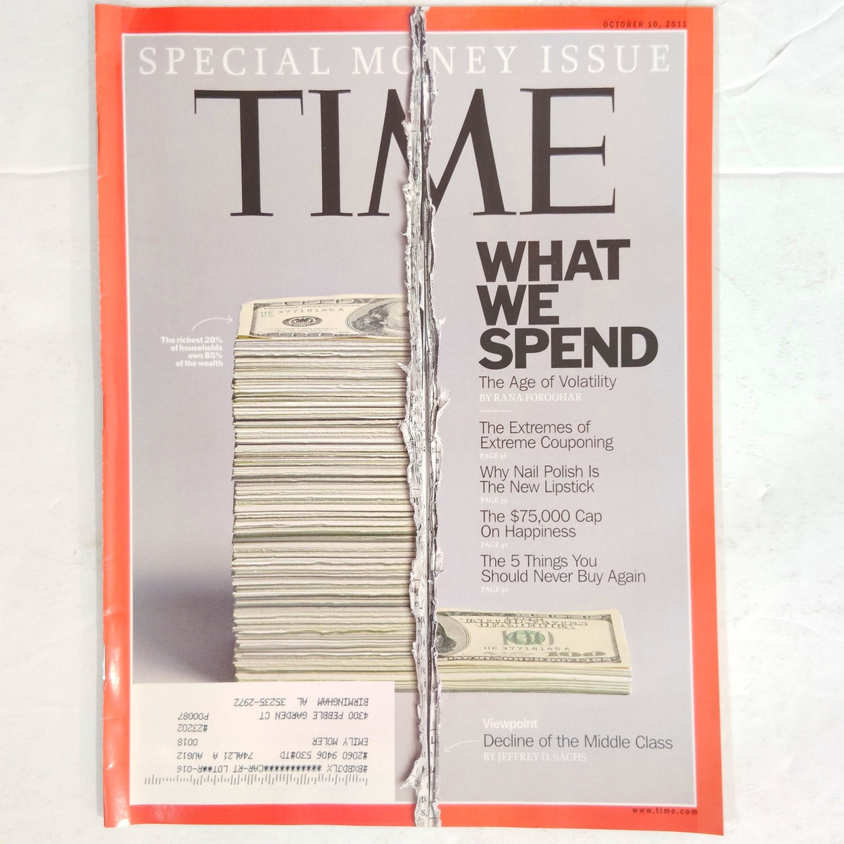 TIME Magazine October 10 2011 What We Spend Money On, Andy Rooney, Hank Williams