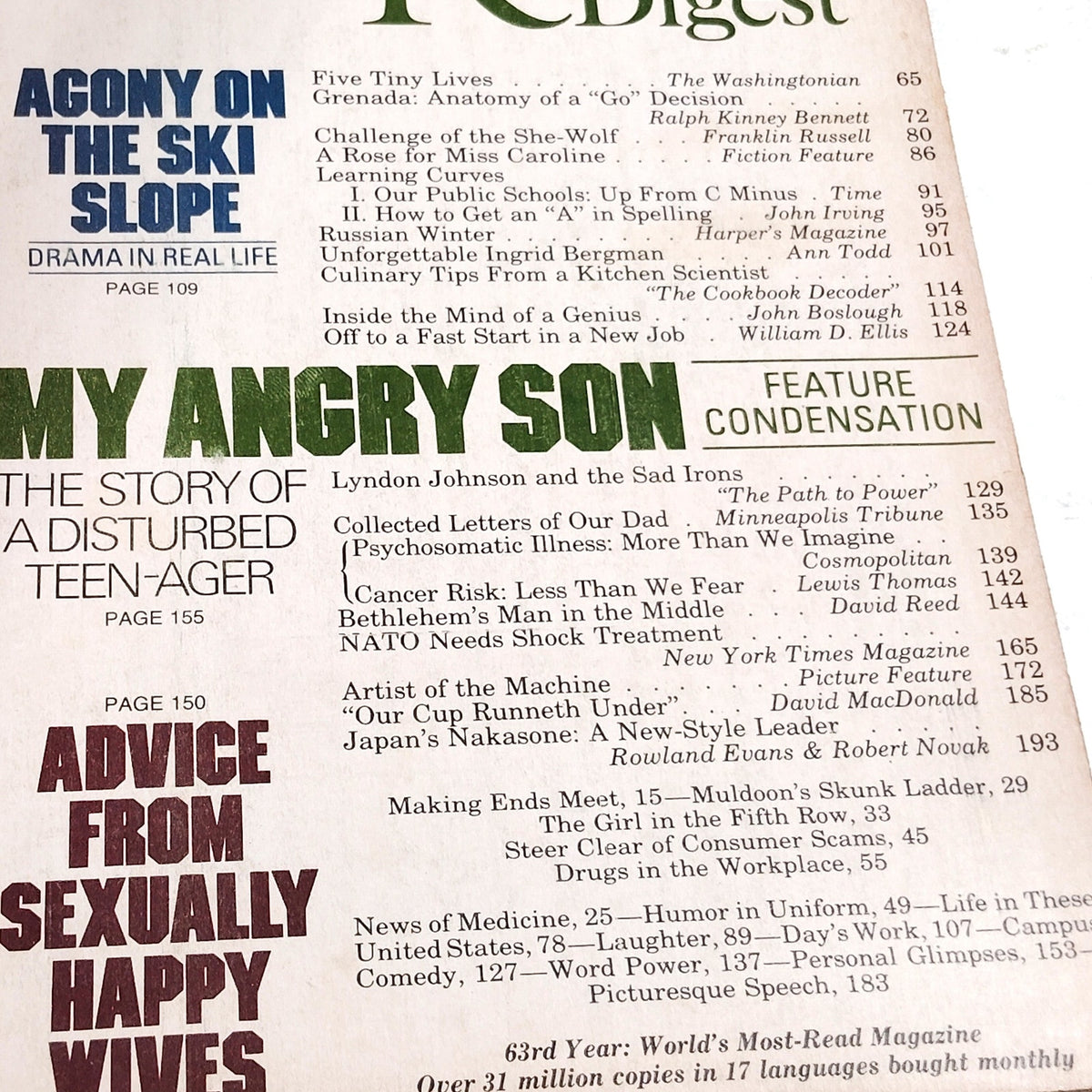 Reader's Digest February 1984 Vintage Magazine Monet Art Print Back Cover