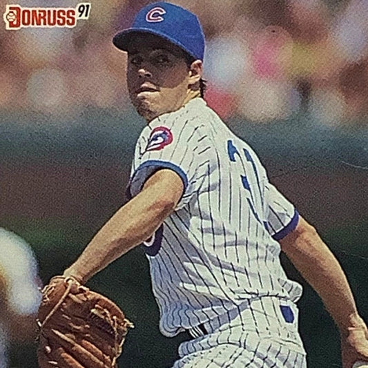 Greg Maddux, Chicago Cubs, MLB, 1991 Donruss Leaf Card 374, EX/NM