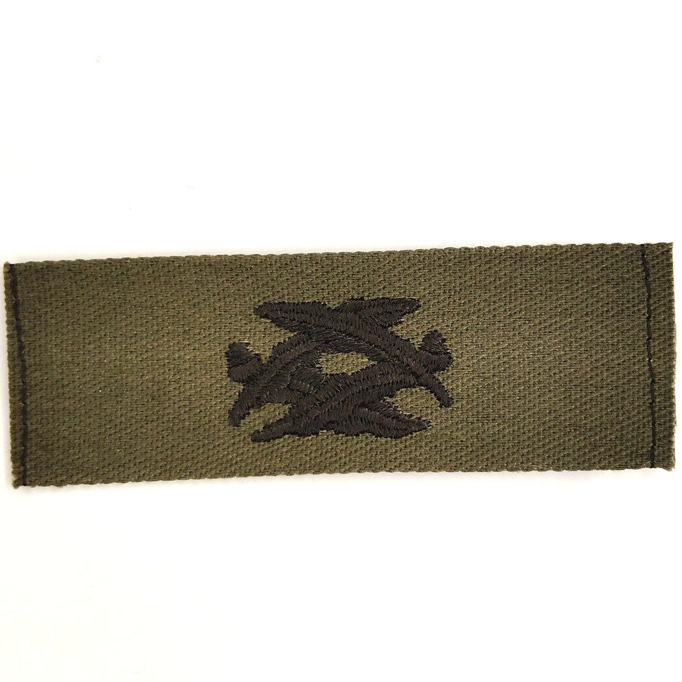 VTG US Navy Civil Engineer Corps Subdued BDG Collar Device 3" ODG Sew‑On Patch