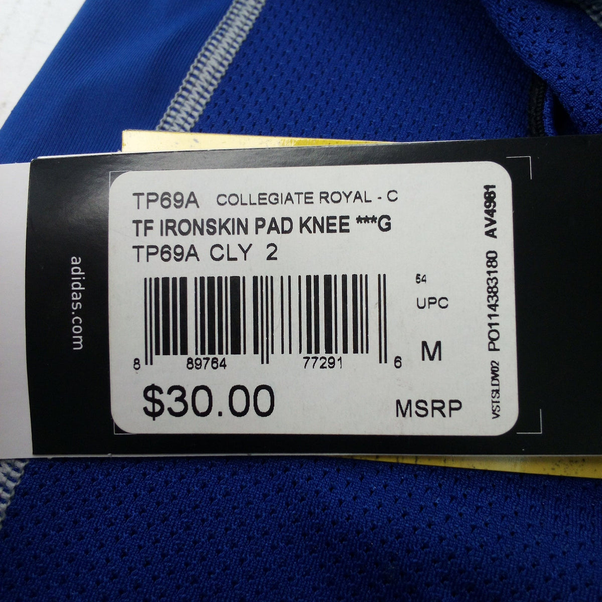 adidas TF Ironskin Padded Knee Sleeve Collegiate Blue Size M Volleyball