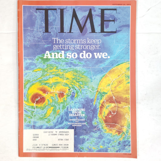 Time Magazine September 25 2017 Hurricanes Learning from Disaster Back Issue