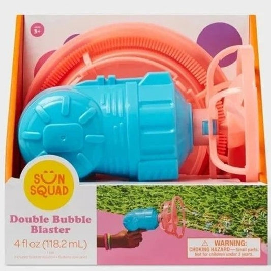 Double Bubble Blaster – Sun Squad Plastic Bubble Blower Toy Ages 3+