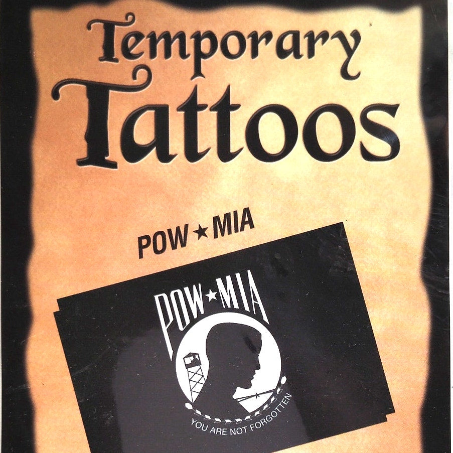 POW/MIA Temporary Tattoo Transfers – 1 Large & 2 Small – NIP