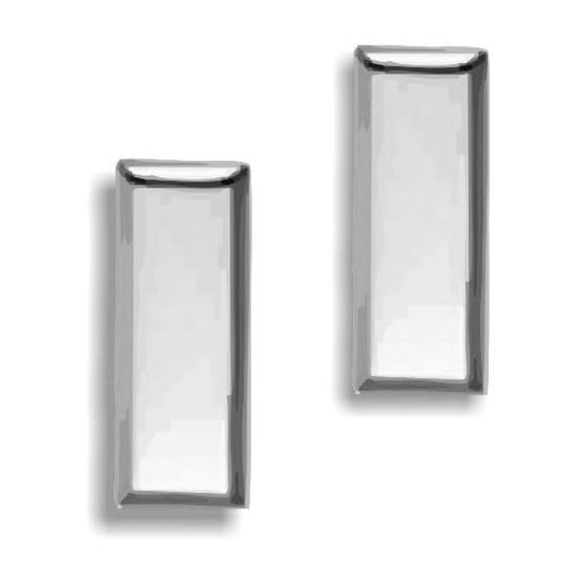 Lieutenant Rank Bars – Mini 3/4" × 1/4" – Silver Collar Device Set, 1 Pr