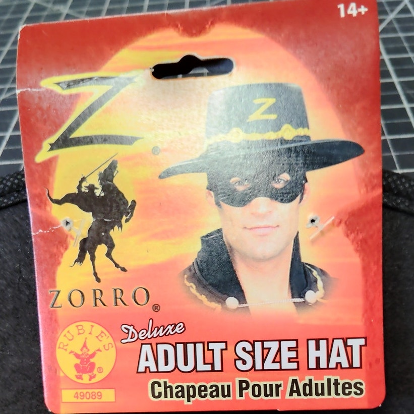 Rubie’s Costume Company Adult Zorro Hat – Black Felt with Gold Trim