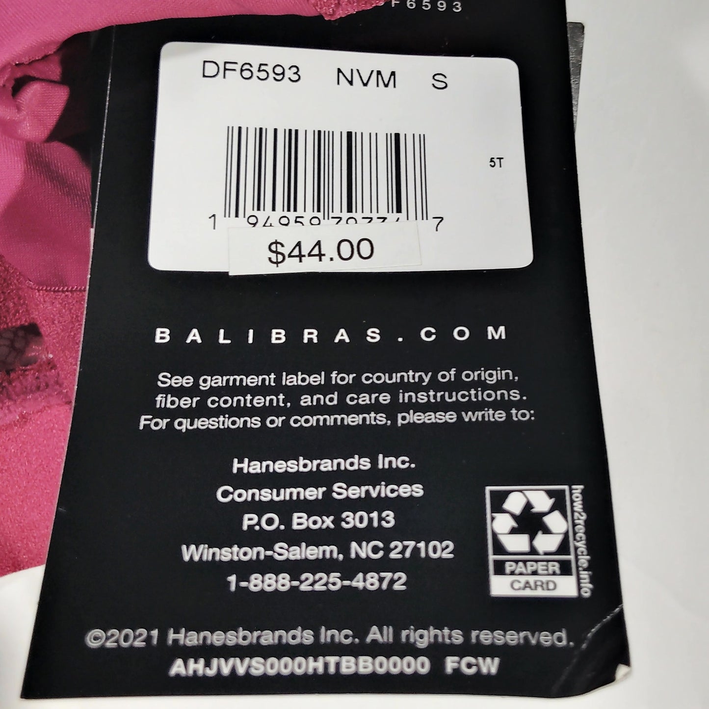 Bali Comfort Revolutionize Wireless Plunge Bralette – Deep Cerise – Small