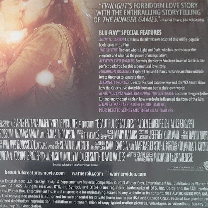 Beautiful Creatures Blu-ray Fantasy Romance Drama Alden Ehrenreich Emmy Rossum