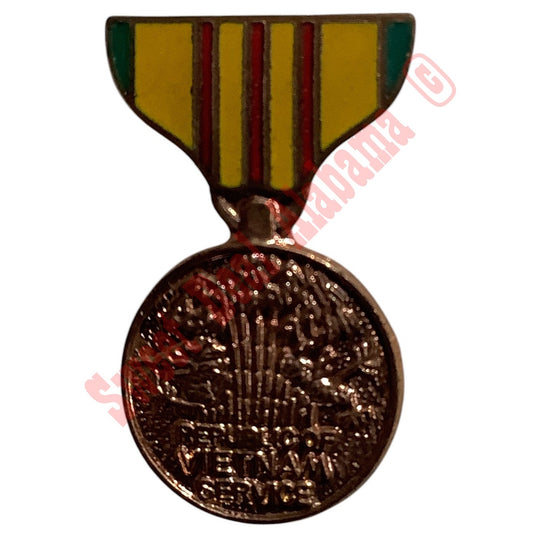 Vietnam Service Medal, Mini, Hat/Lapel Pin 1-1/8"H x 5/8"W