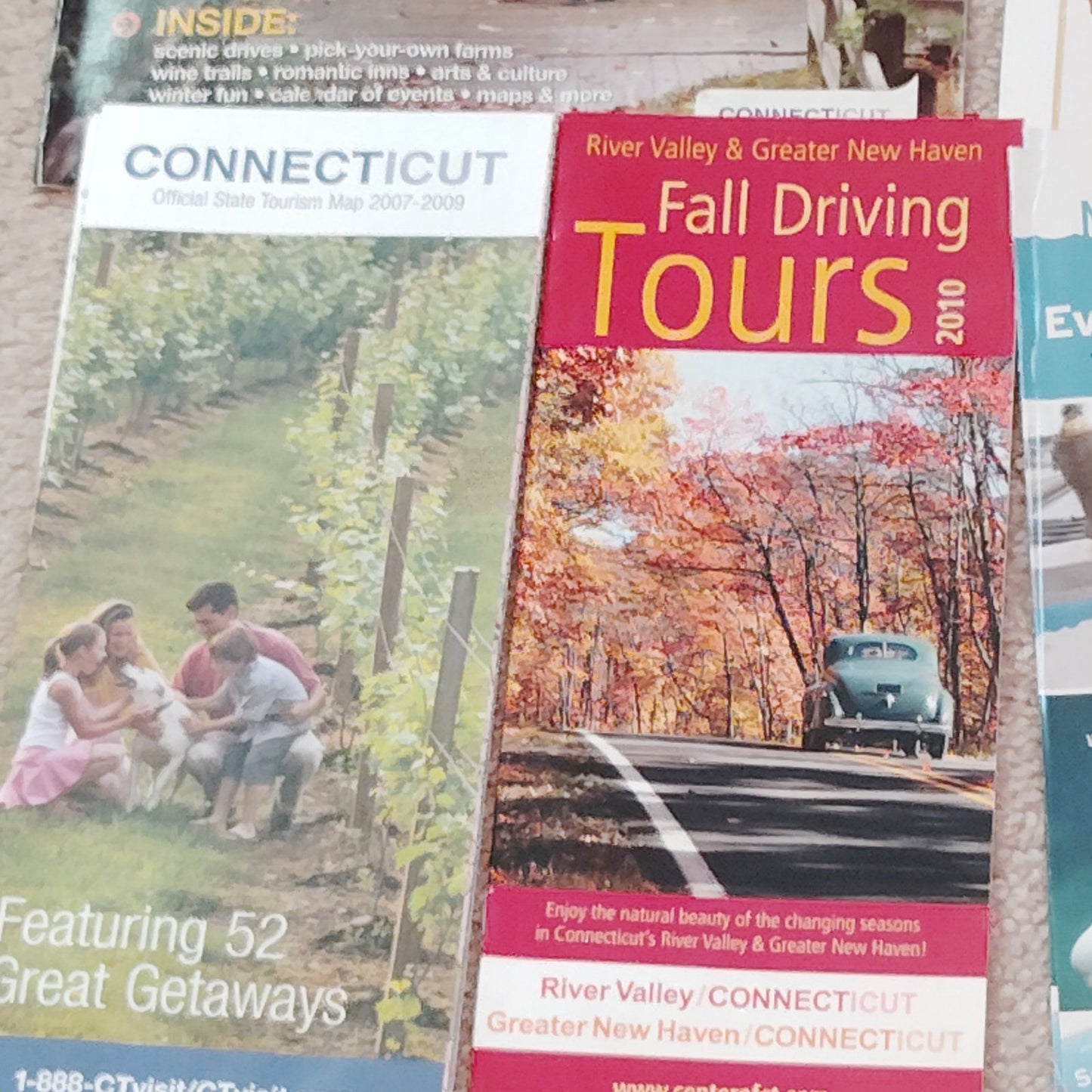 Vintage Connecticut Travel Ephemera Lot 2007–2010 Mystic Seaport Maps 0.75 Lb