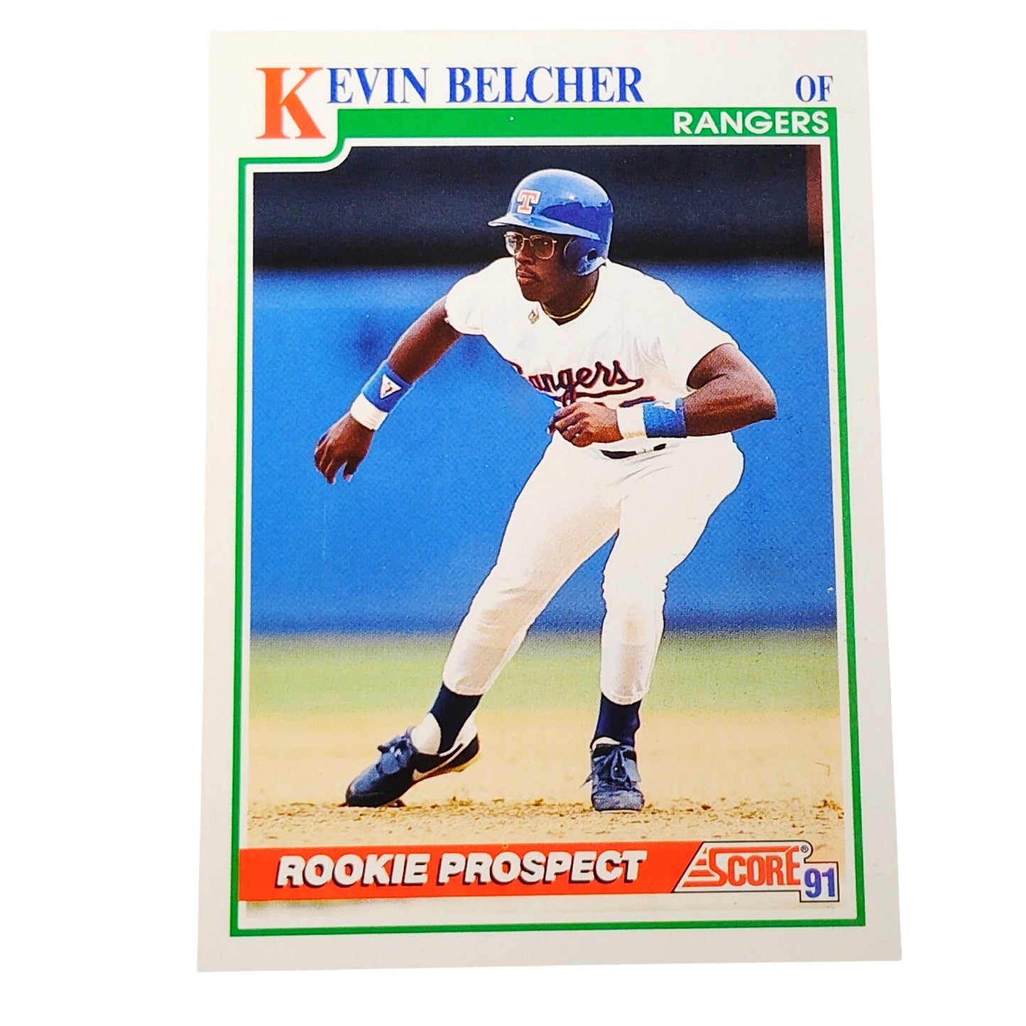 1991 Score Kevin Belcher #714 Texas Rangers Outfielder Rookie Prospect Card NM