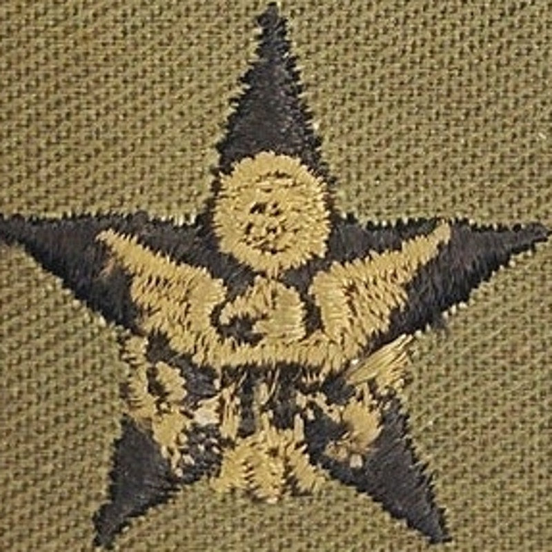 US Army General Staff Subdued OD Green Insignia Patch Pair – NOS 4‑7/8"
