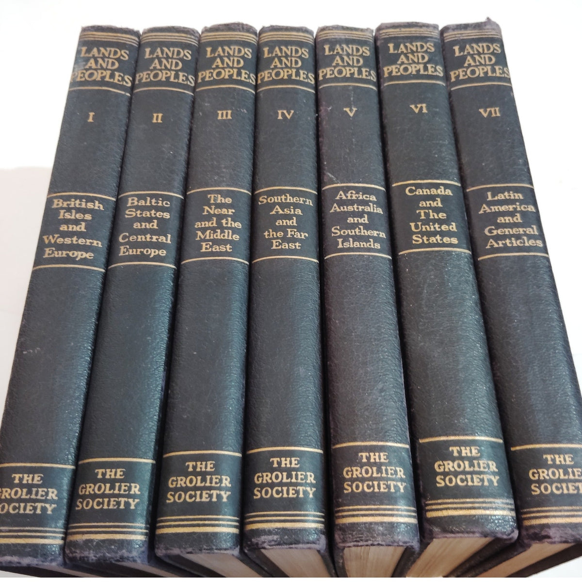 Lands & Peoples: The World in Color - Grolier Society 7 Vol Set 1940s-60s