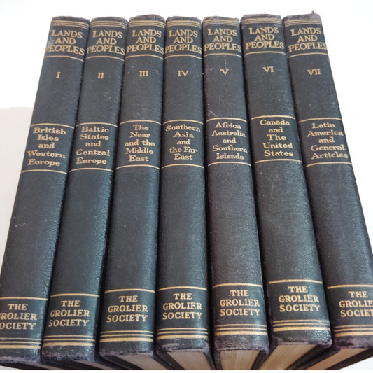 Lands & Peoples: The World in Color - Grolier Society 7 Vol Set 1940s-60s