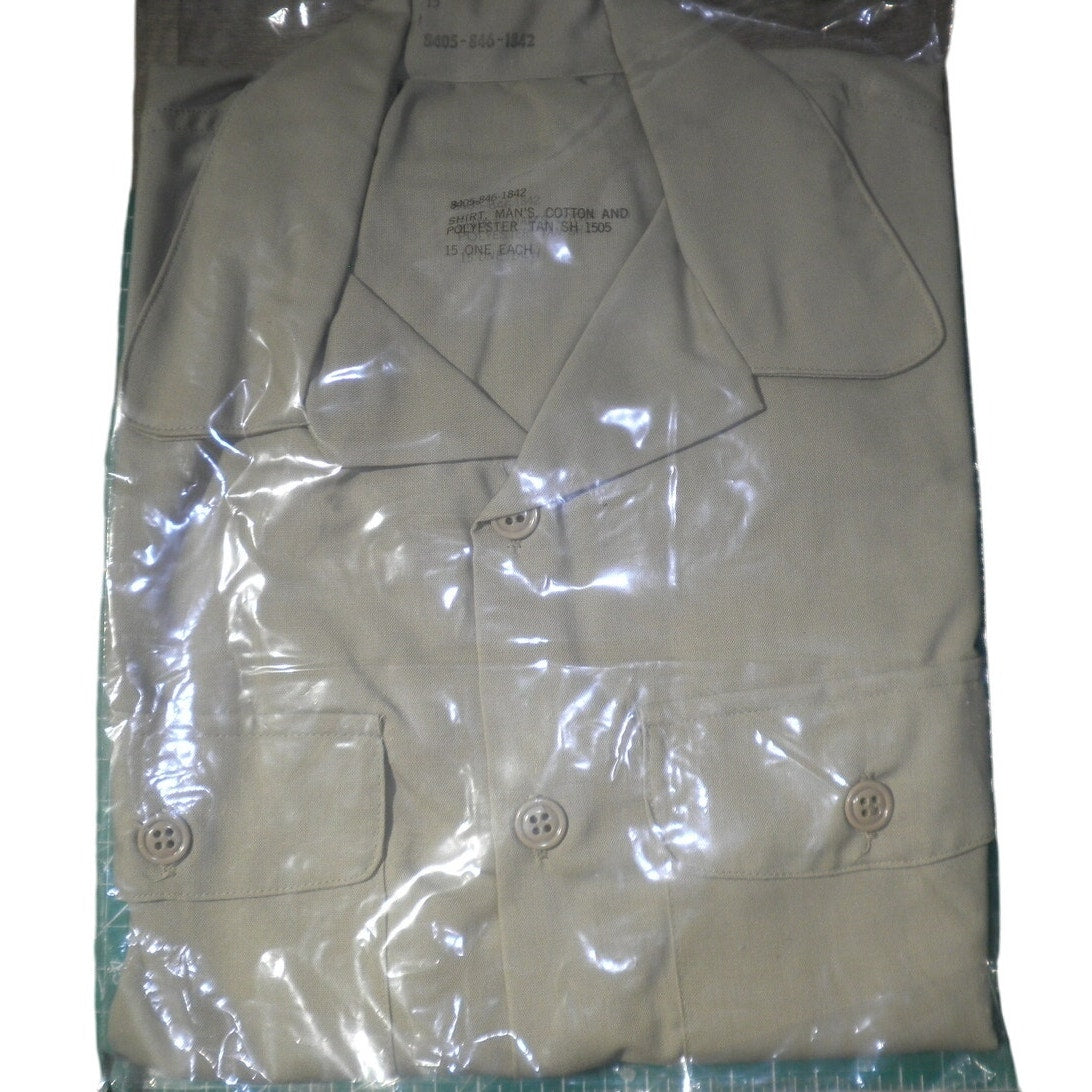 U.S.A.F, Vietnam, 1968, S/S Shirt, Tan Shade 1505, Size 15, Cotton/Poly, NIP