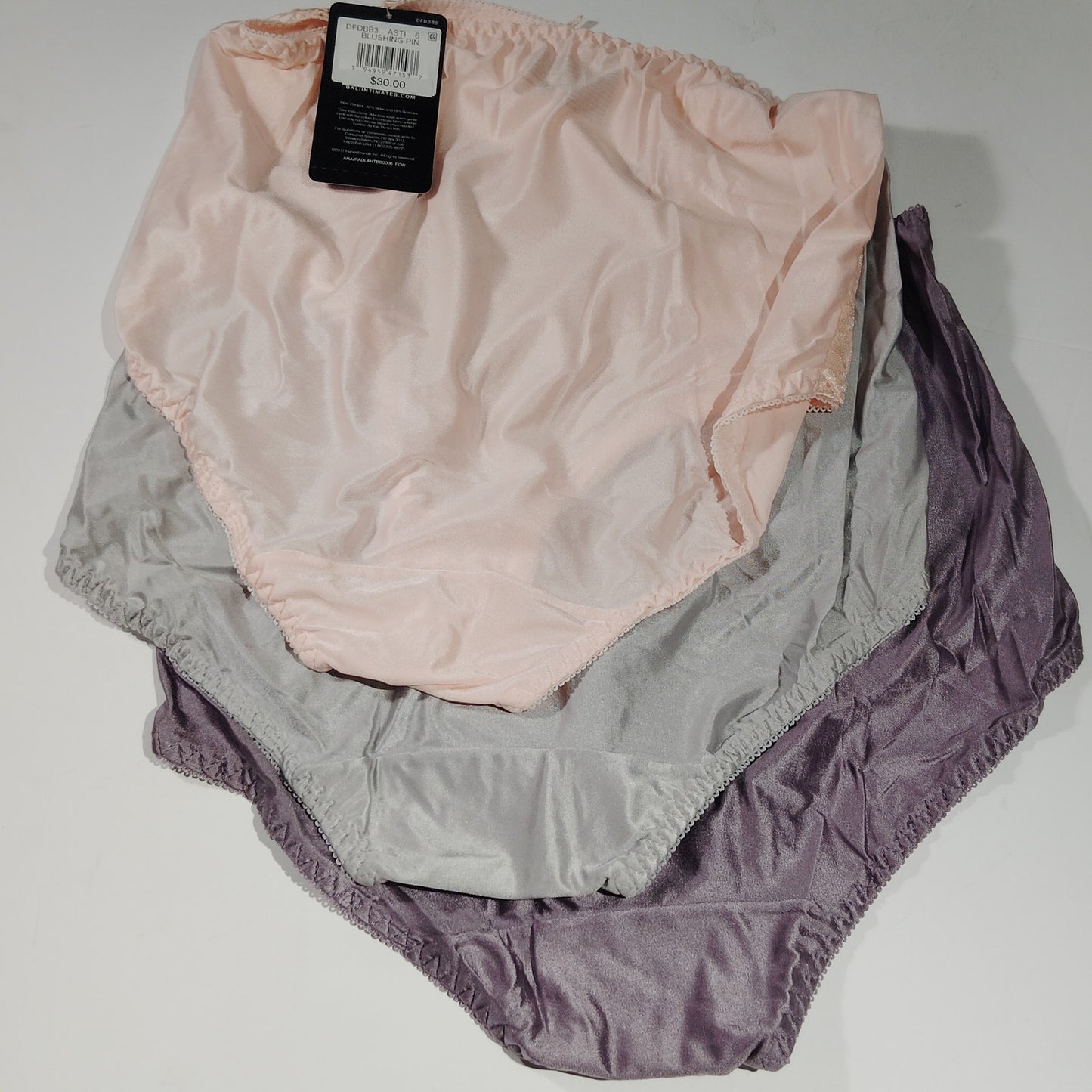 Bali Double Support Brief Panty Set – 3 Pack – Size M/6 - Multi-Colors