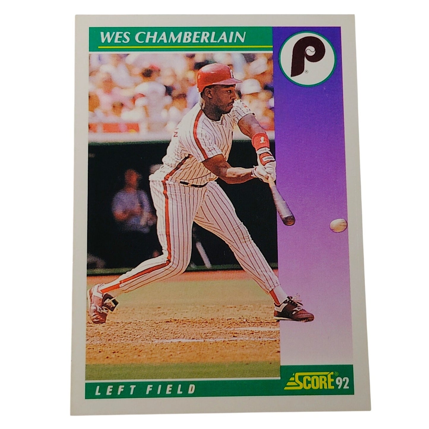 1992 Score Wes Chamberlain #384 Philadelphia Phillies Left Fielder MLB Baseball NM