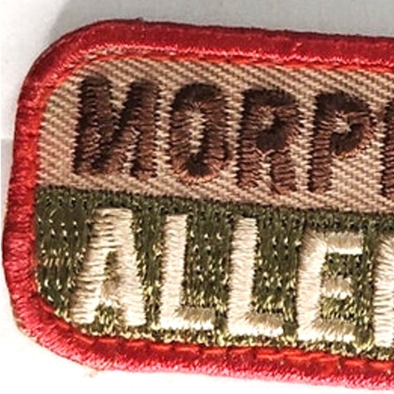 Morphine Allergy Medical ID Tactical Patch 2" × 1" Hook Back