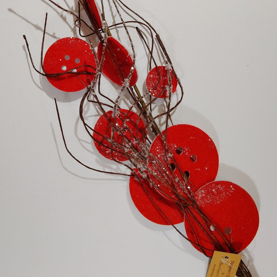 Lot of 8 Iced Button Spray Branches – 33" – Floral Décor, Floral Crafts