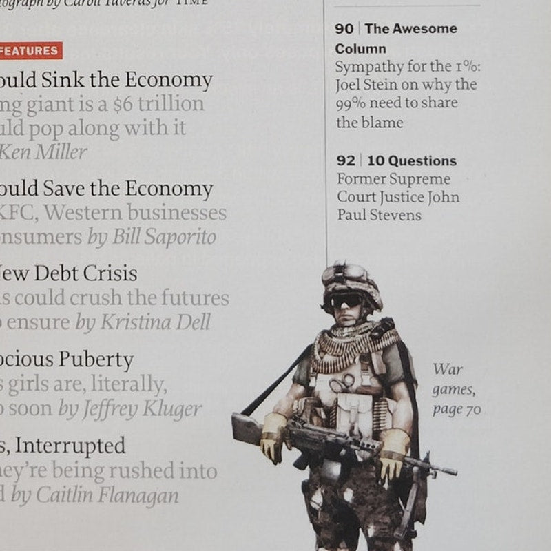 TIME Magazine October 31, 2011 The China Bubble Vol. 178 No. 17 Back Issue