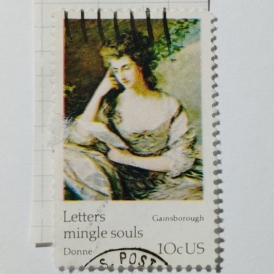 1974 US Postage Stamp Scott #1536 10c Gainsborough Mrs Douglas Used Canceled