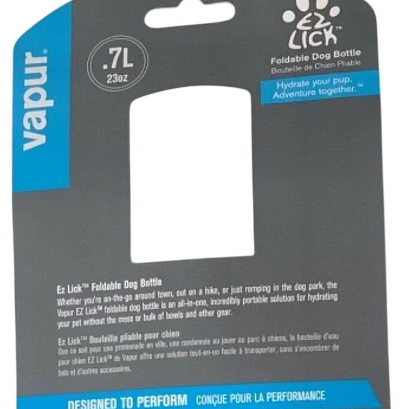 Vapur EZ Lick™ Collapsible Dog Water Bottle 23 oz Whiteout Lick‑Activated, White