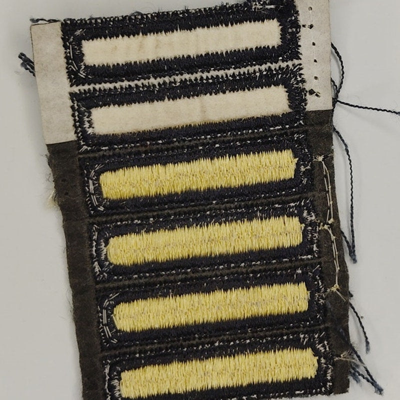 US Army Overseas Service Bar 6‑Bar (3 Yr) Gold on Blue OSB Patch 2‑1/2" × 1‑3/4"